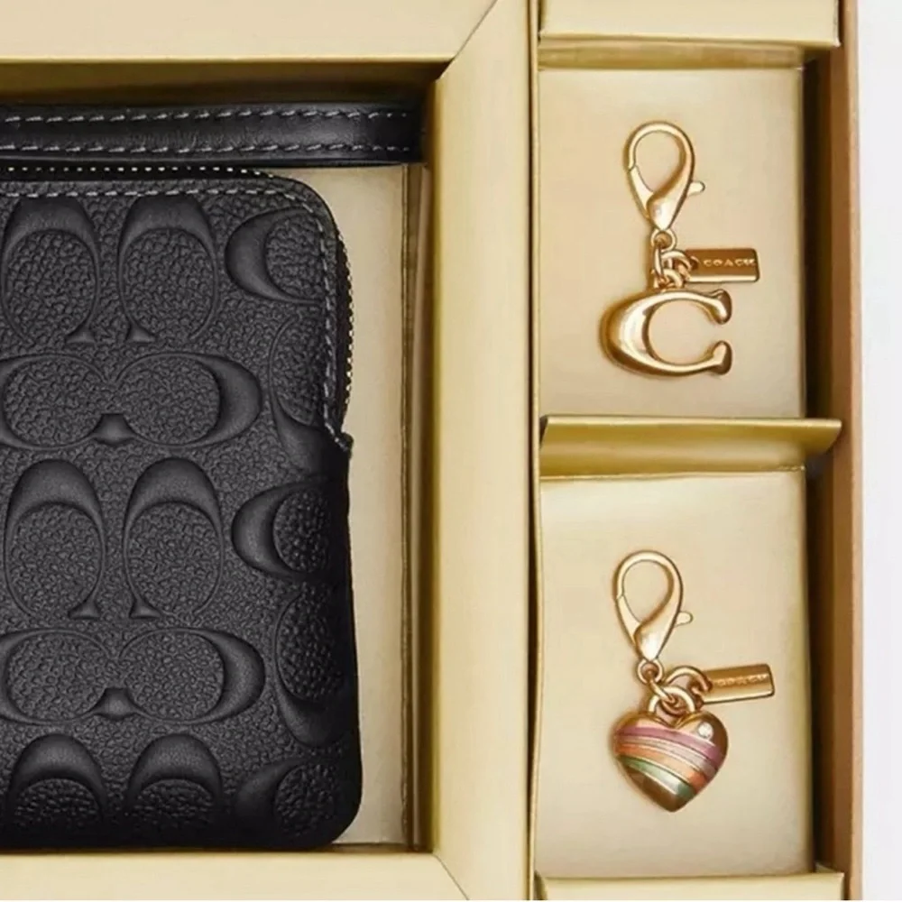 Coach Signature Patent Wristlet with 2 Charms - Picture 2 of 4